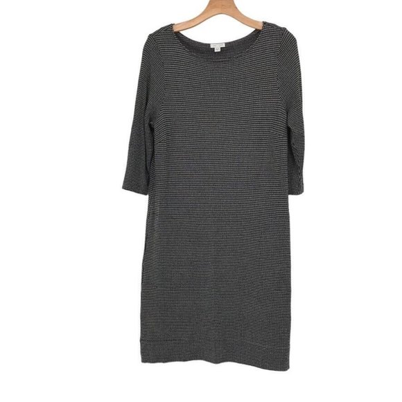 J. Jill Dresses J Jill Wearever Ponte Knit Black Pattern Dress Size